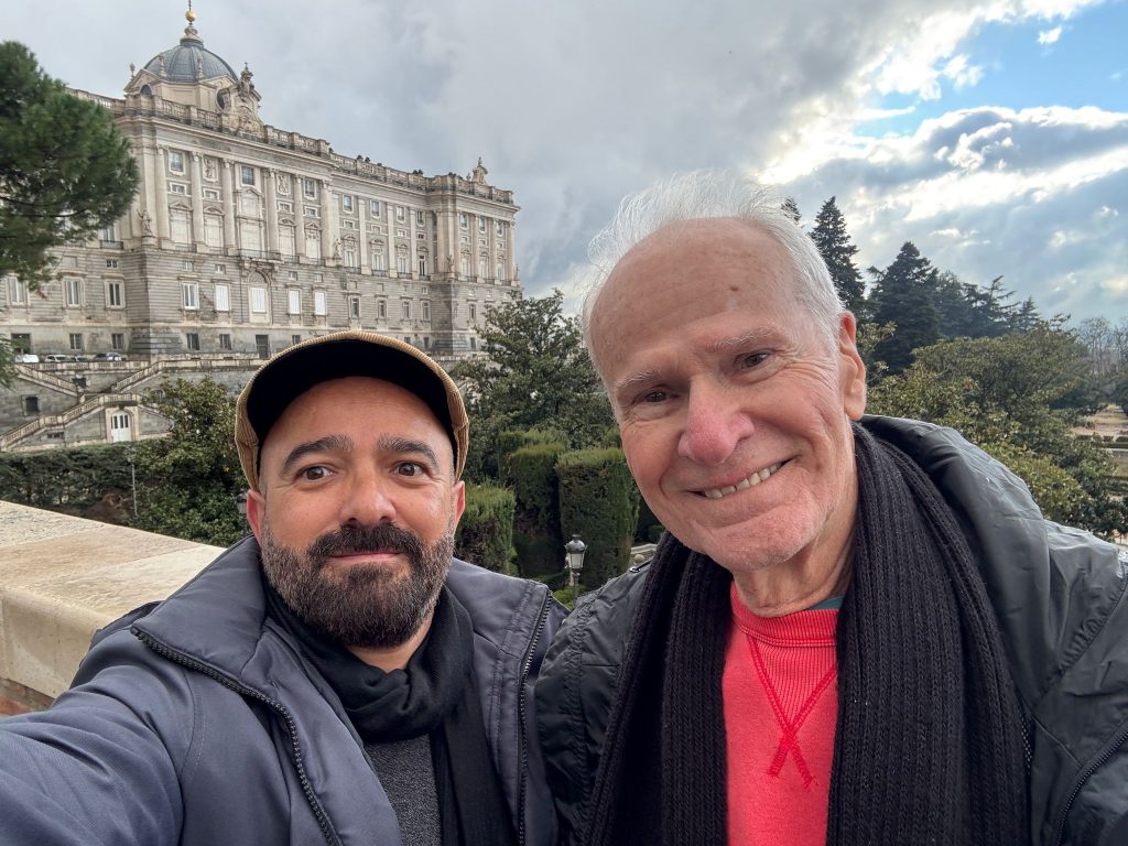 Pablo showing Robert around Madrid